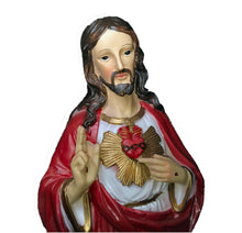 Sacred Heart Of Jesus Figurine. 12 inches tall, Hand-painted poly resin
