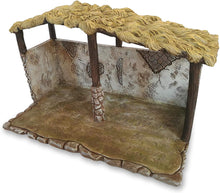 Faithful Treasure Christmas Nativity Scene Stable, Exclusively Designed and Hand Painted Polyresin Nativity Shed (7.5 in high)