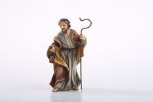 4-in high hand-painted Joseph with a lamp and a staff, a part of the 15-piece Nativity Set