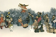 Set of 15 tabletop Christmas Nativity Scene figurines.  Hand-painted Polyresin
